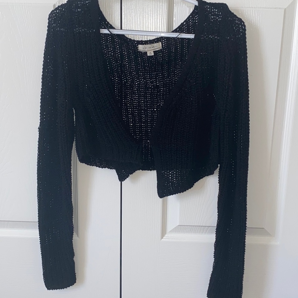 black cardigan